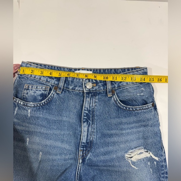 Zara Blue Distressed Jeans Size 28 100% cotton - Picture 13 of 16